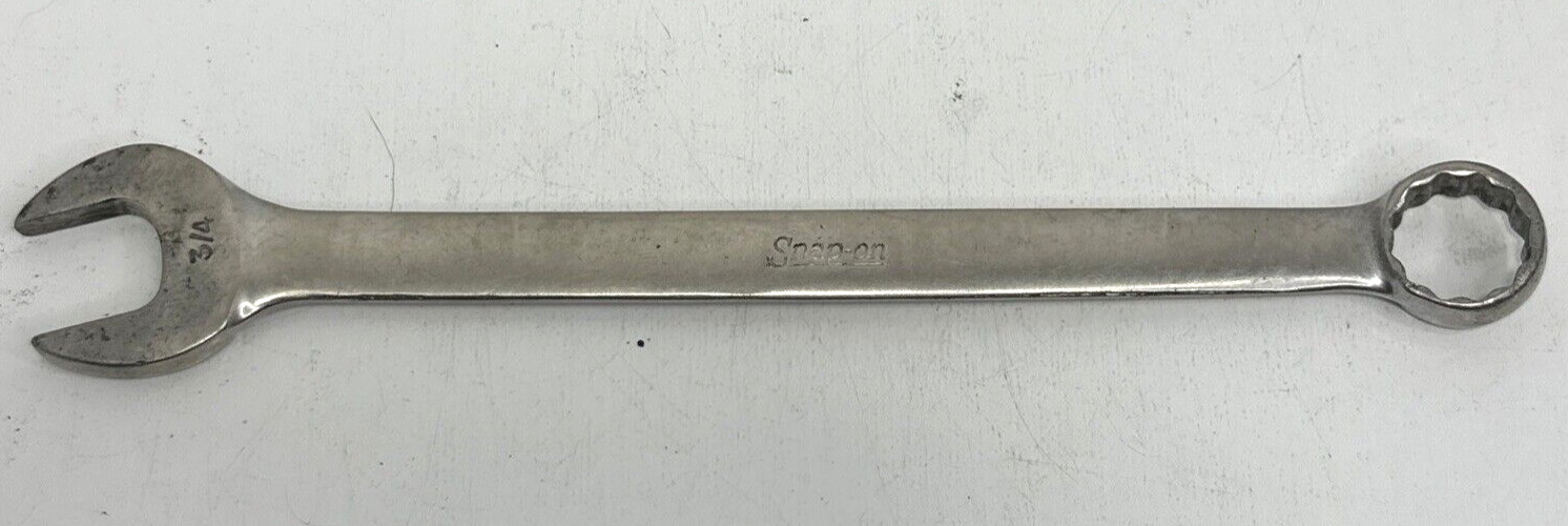 Snap-on OEX24 3/4″ 12 Point SAE Chrome Combination Wrench USA Underlined Logo
