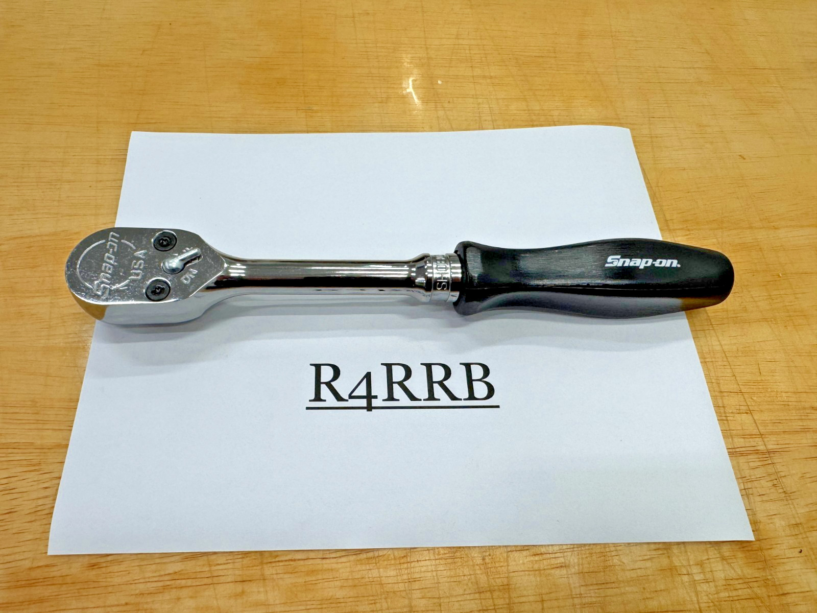 Snap-on Tools USA CLASSIC BLACK 1/2″ Drive Hard Grip Ratchet SHD80ABK RARE NOS