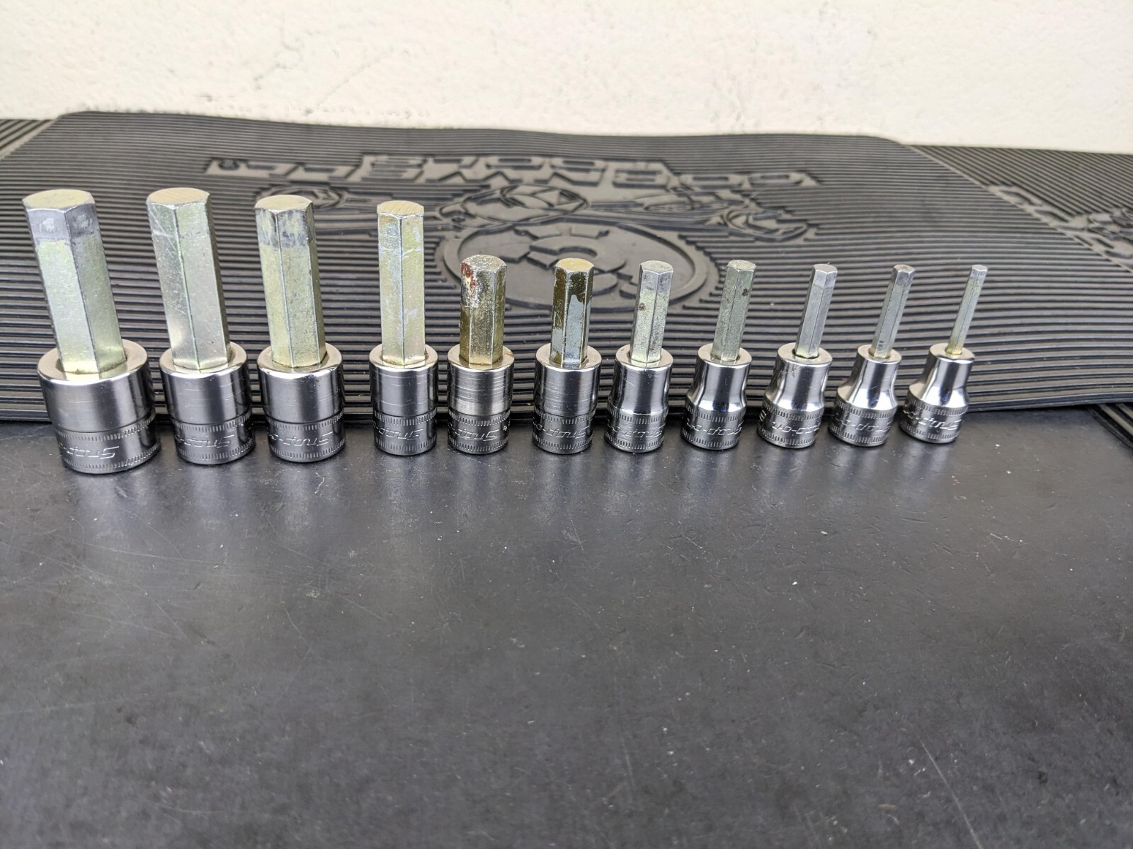 #be215 Snap-On 11pc Metric Hex Allen Socket Set 3/8″ Drive 4mm to 14mm 211EFAMY