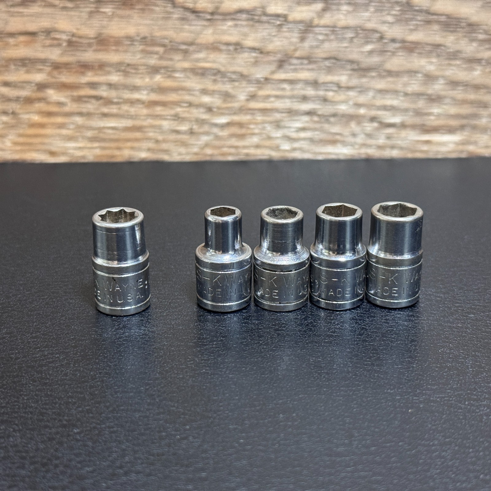 S-K Wayne Tools 1/4 Drive Socket Lot 6PT 7/32 1/4 9/32 5/16 & 8PT 40988 1/4 USA