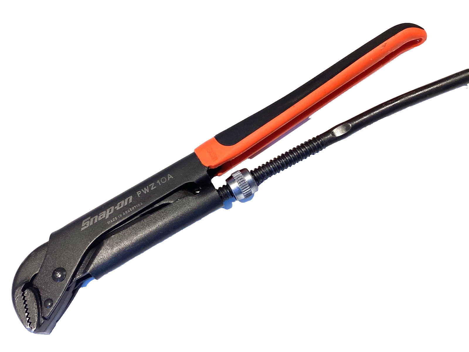 Snap on 12-5/8” Long Adjustable Plier Wrench Orange Soft Grip Handles PWZ1 NICE