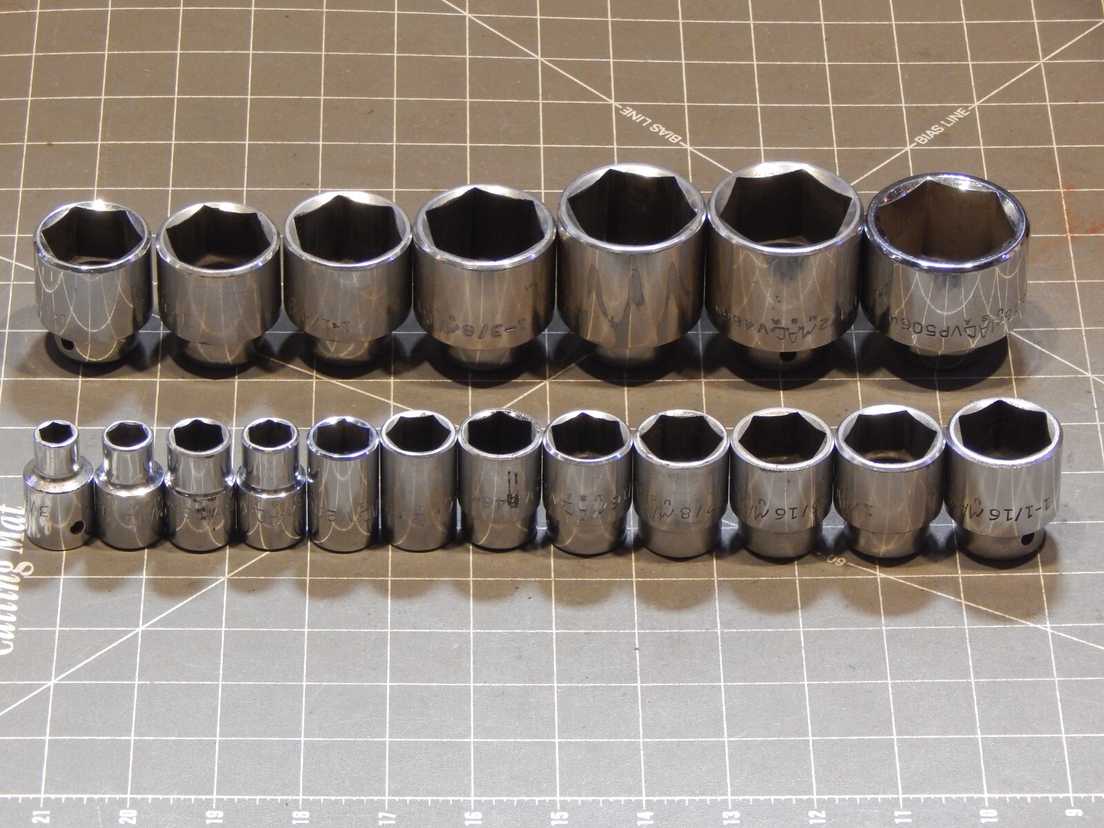 Mac 19 OF 20Pc SAE 1/2″ Drive Shallow Socket Set 3/8″ 1 9/16″ 6Pt Dr V Chrome