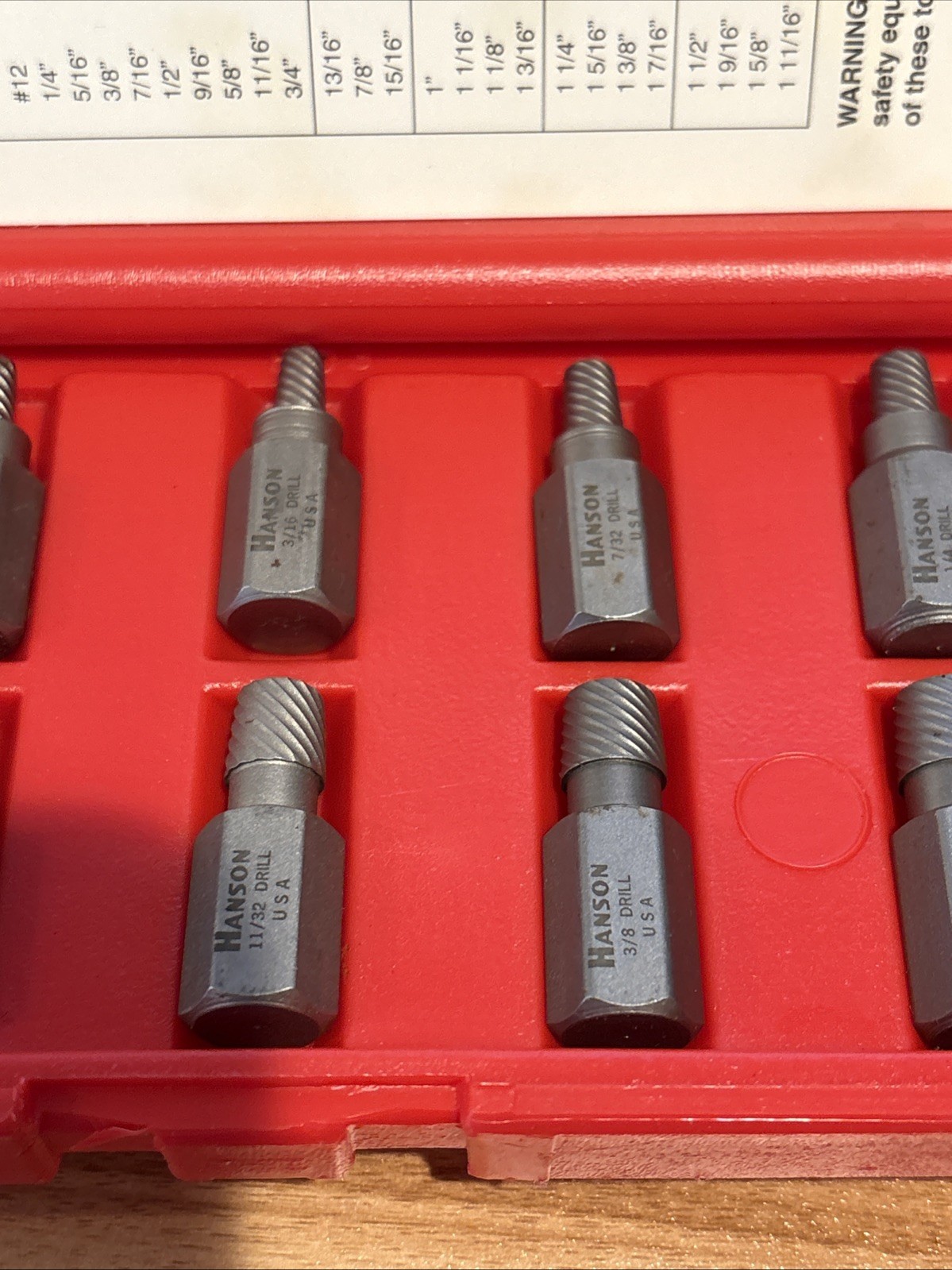 NOS Irwin Hanson USA 53226 10pc Multi-Spine Screw Extraction Set, 1/8″ to 13/32″