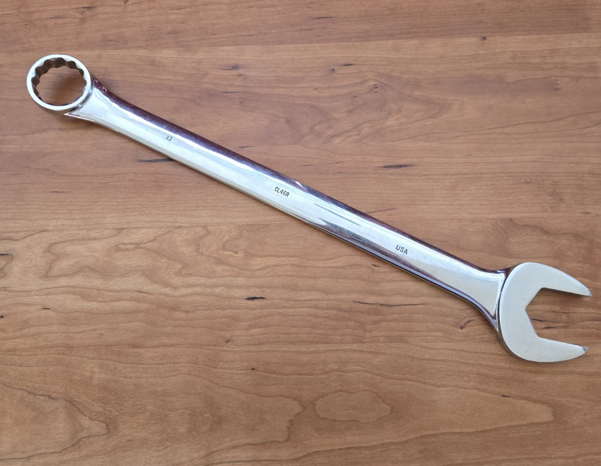 MAC TOOLS CL46R Extra long Chrome Polish Jumbo Combination Wrench, 1-7/16″