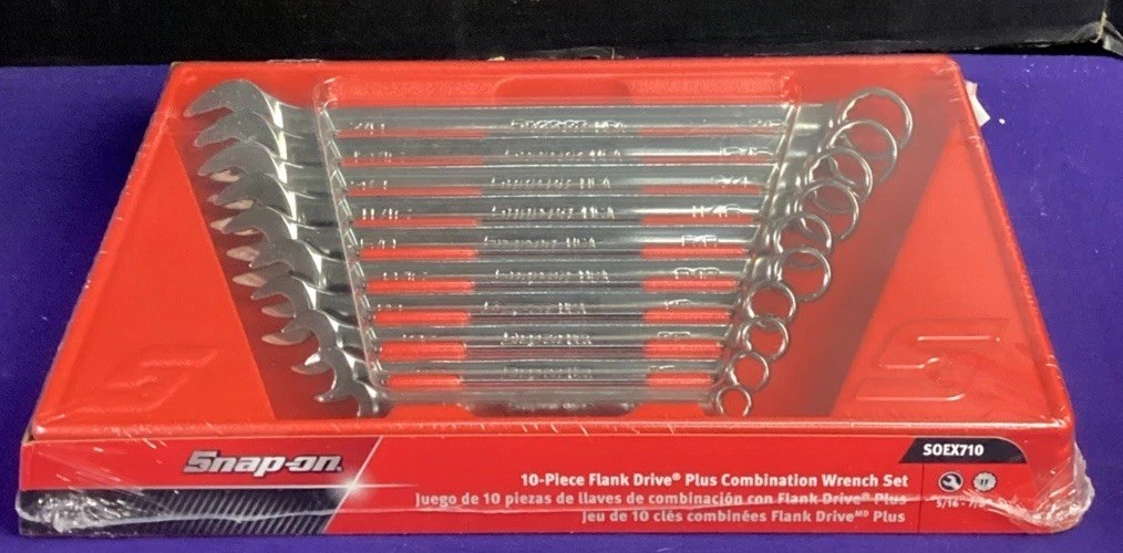 Snap-on 10pc Flank Drive Plus Combination Wrench Set SOEX710 NEW