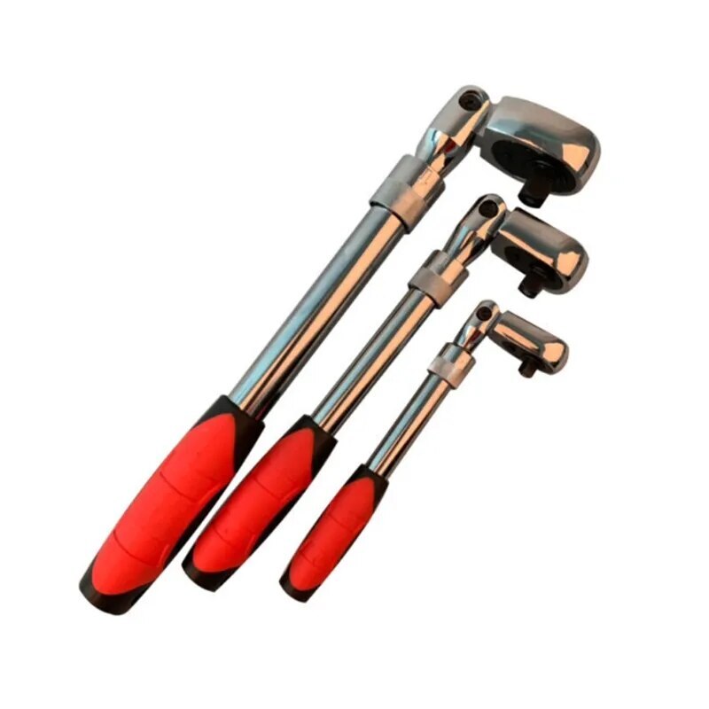 Flexible Head Carbon Ratchet Wrench Set – 1/4, 3/8, & 1/2-Inch Drives Extendable