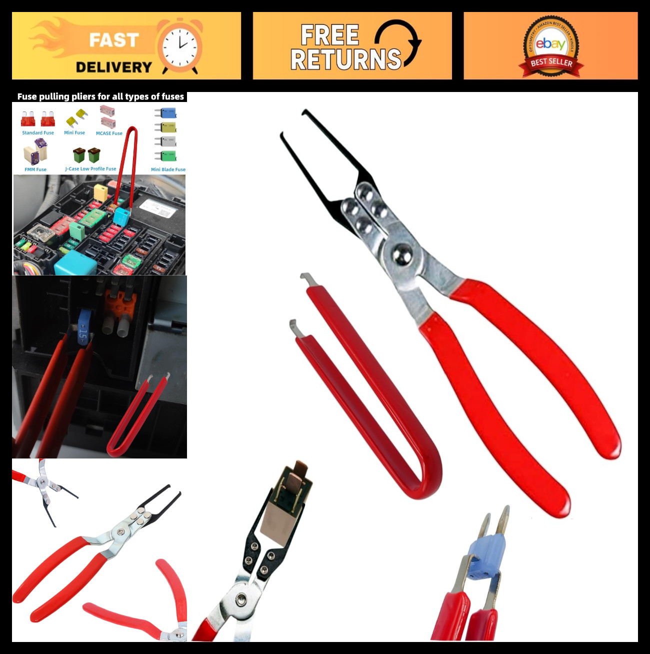Automotive Relay Puller Pliers & Fuse Remover Tool for Car Battery & Wiper Maint
