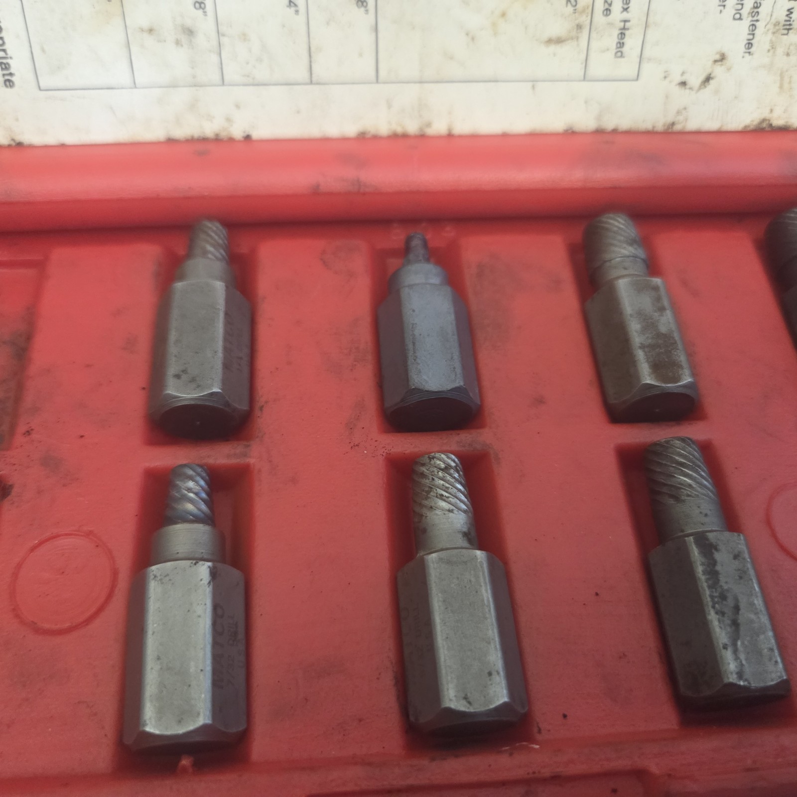 Matco Tools SEXS10 9 piece Hexagonal Head Multi Spline Screw Extractor Set