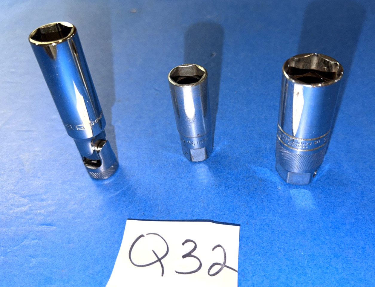 SNAP-ON TOOLS 3 PIECE 3/8 DRIVE SPARK PLUG SOCKETS 1 NEW 2 USED