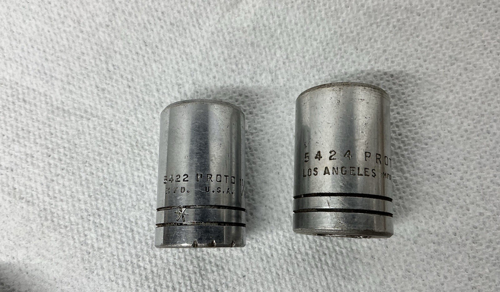 Vtg Proto 1/2 Drive 5449 Ratchet w/Snap On Proto Sockets 11 Pieces