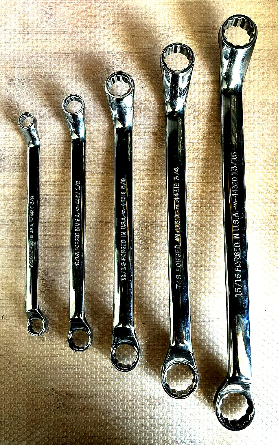 Craftsman USA Deep Offset Chrome Polish Double Box End Wrench Set, 5-Piece SAE