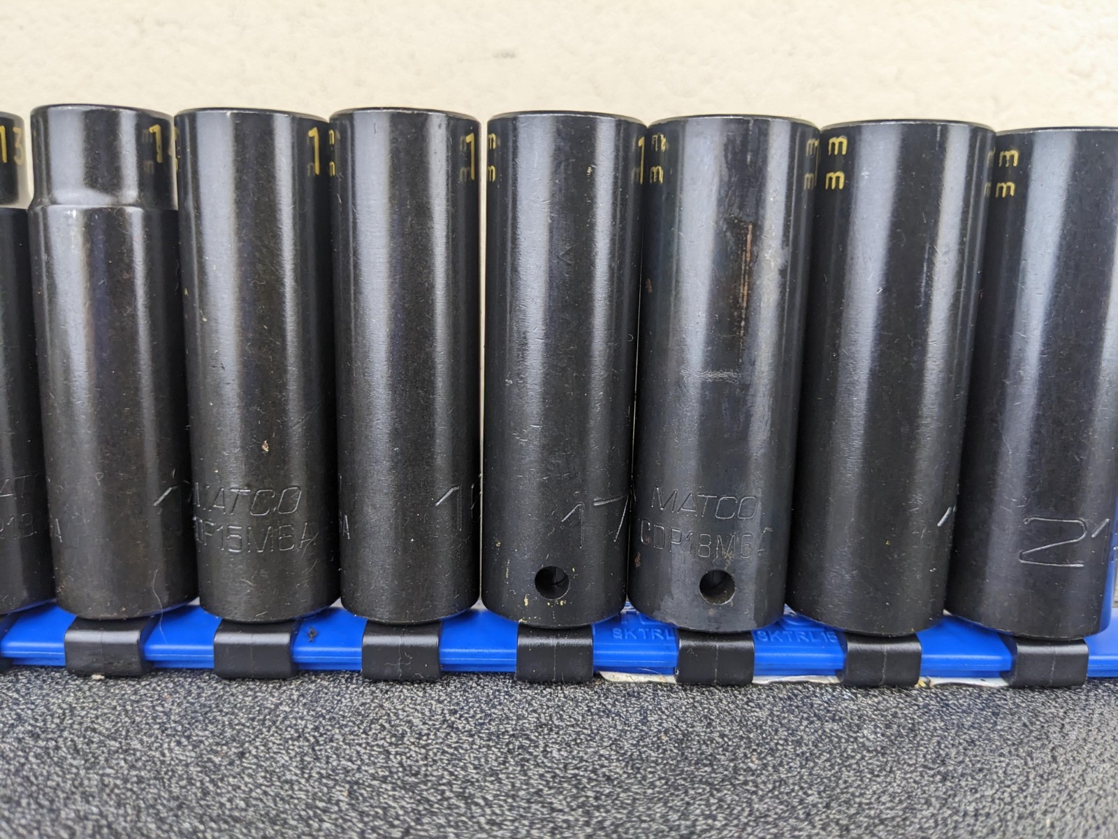 #bp134 Matco Tools NEW 1/2″ Drive METRIC Deep IMPACT Socket Set SCDPM116TA
