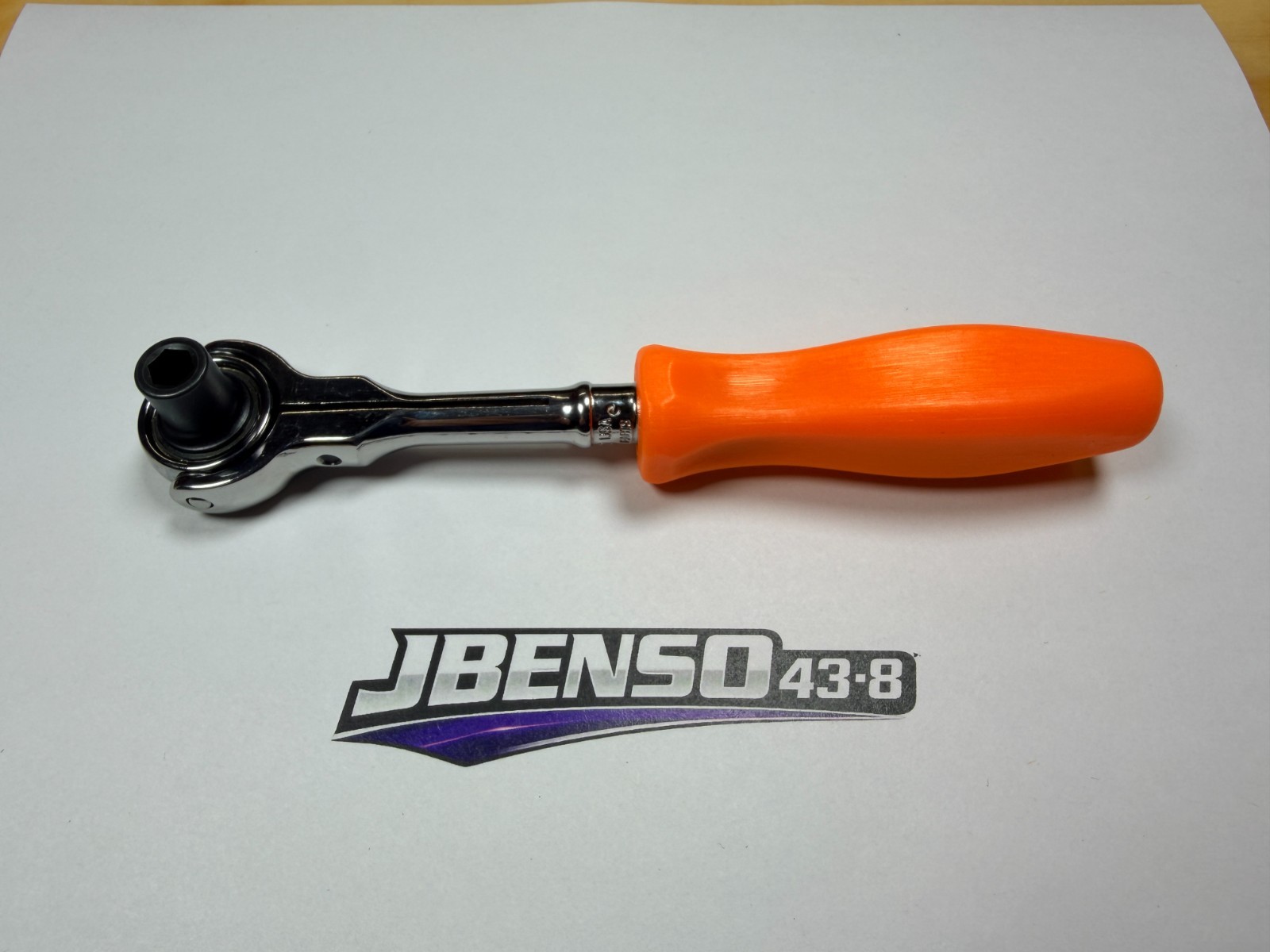 Snap-on Tools NEW ORANGE 1/4″ Hex Hard Grip Swivel Head Bit Ratchet THNFDM72O