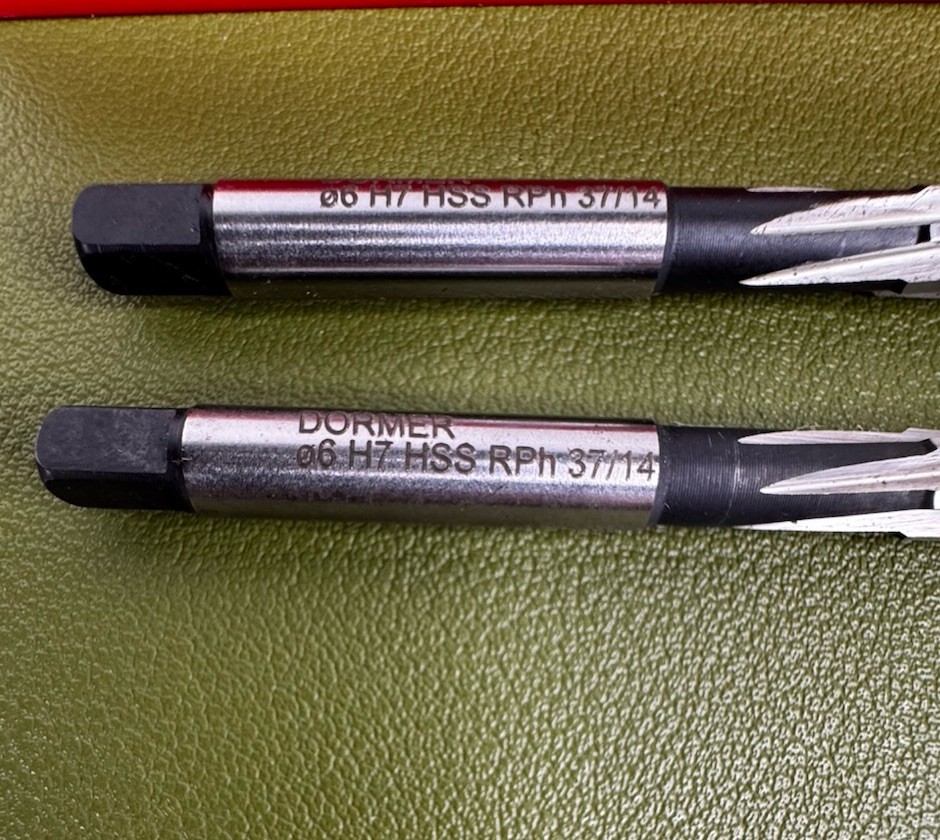 lot of 2 Dormer Hand Reamer Spiral Flutes 06 H7 HSS RPH 37/14