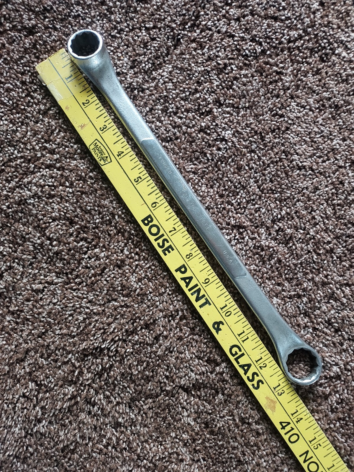 Vintage Husky 7/8″x 13/16″ USA 13-1/2″ long Double Box End Wrench 12 Pt. CD-2628