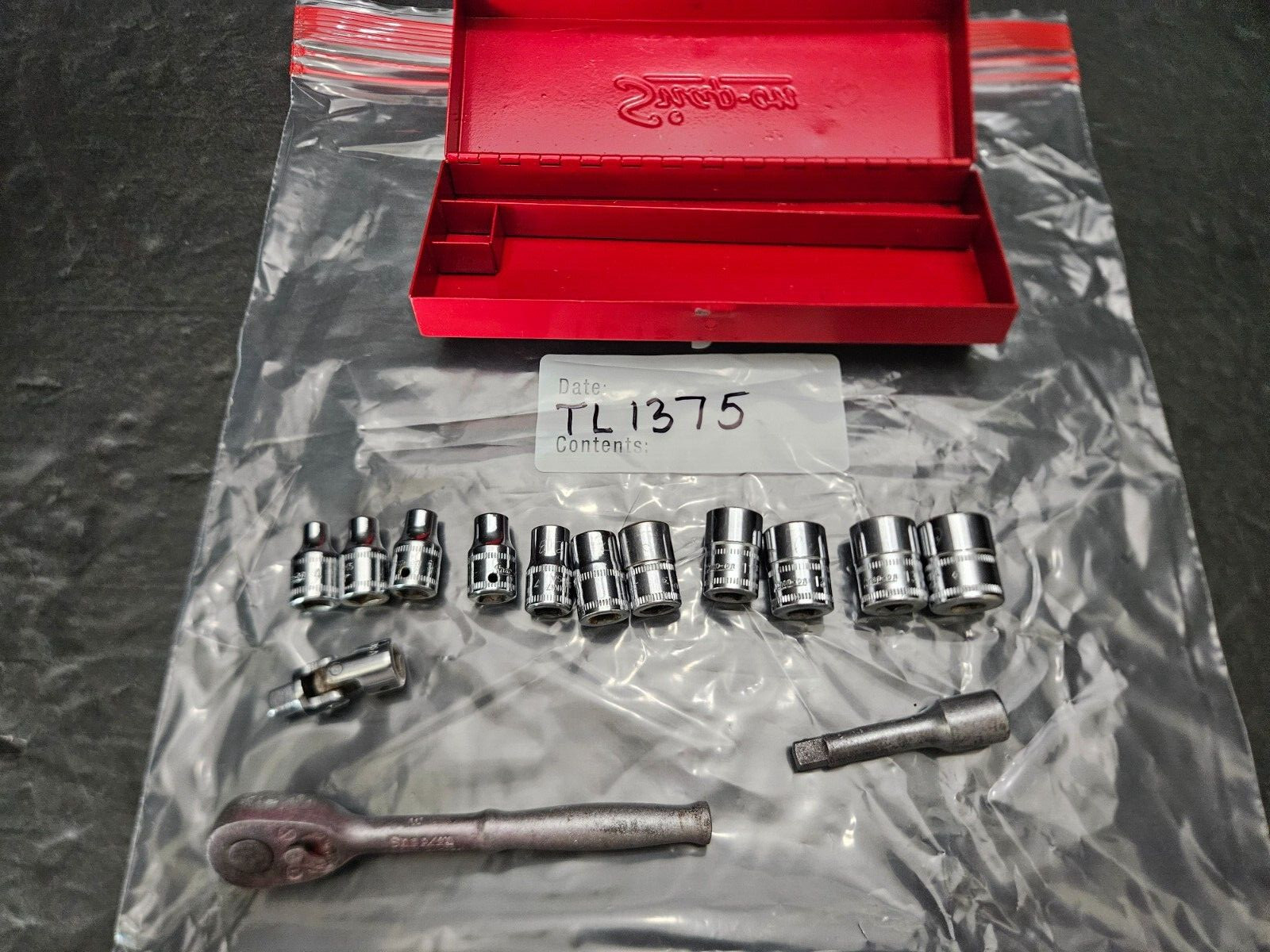 SNAP ON TOOLS 1/4″ DRIVE METRIC 14 PC 14MM-4MM NO 8MM #GM-70-M RATCHET W/CASE