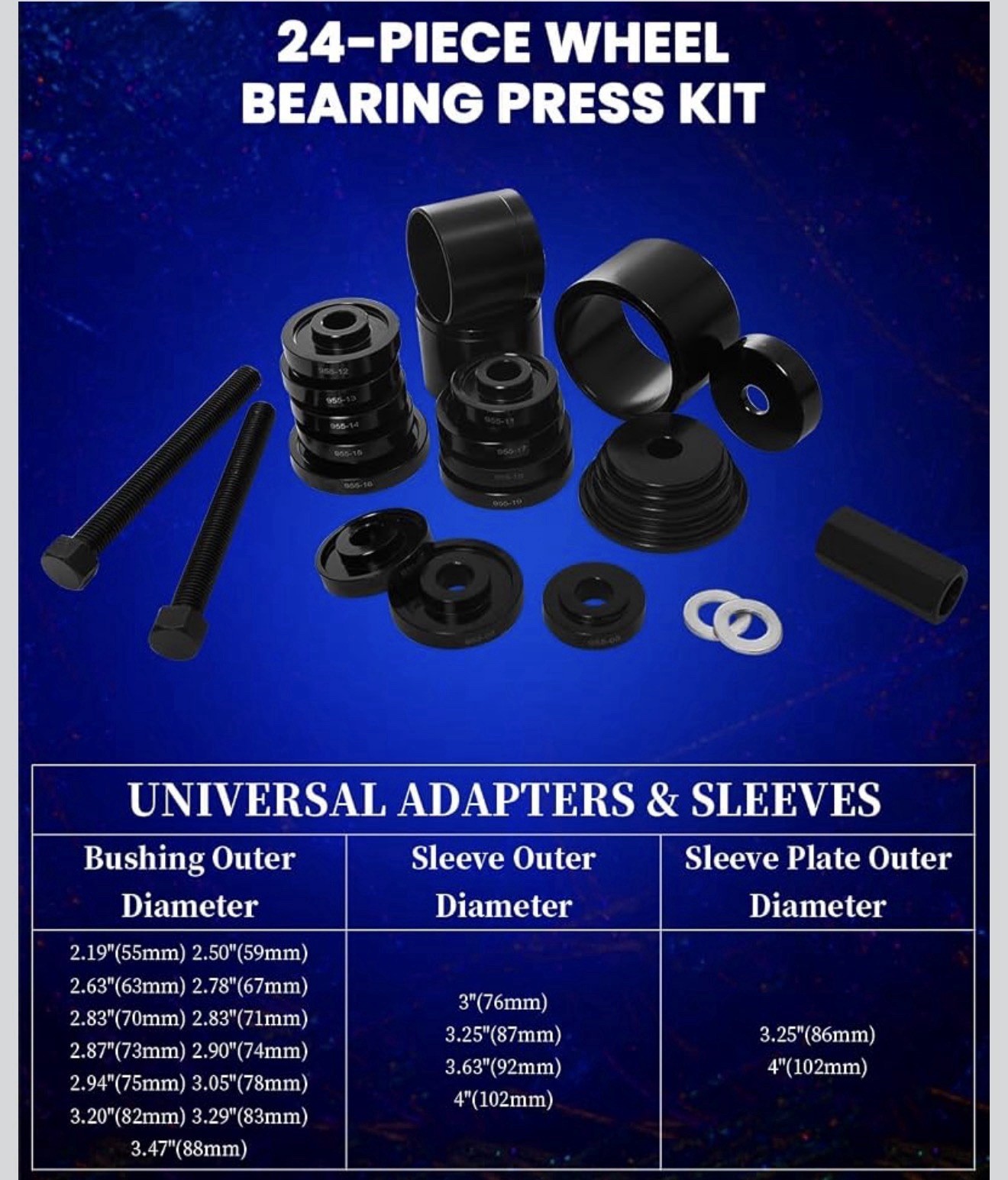 Orion Motor Tech 24pc Wheel Bearing Press Kit Removal Installation