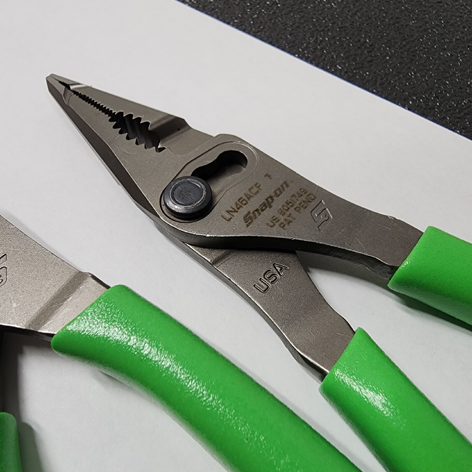 Snap-on Tools NEW 2pc GREEN 7″ & 9″ Long Nose Slip Joint Pliers LN46ACF LN47ACF