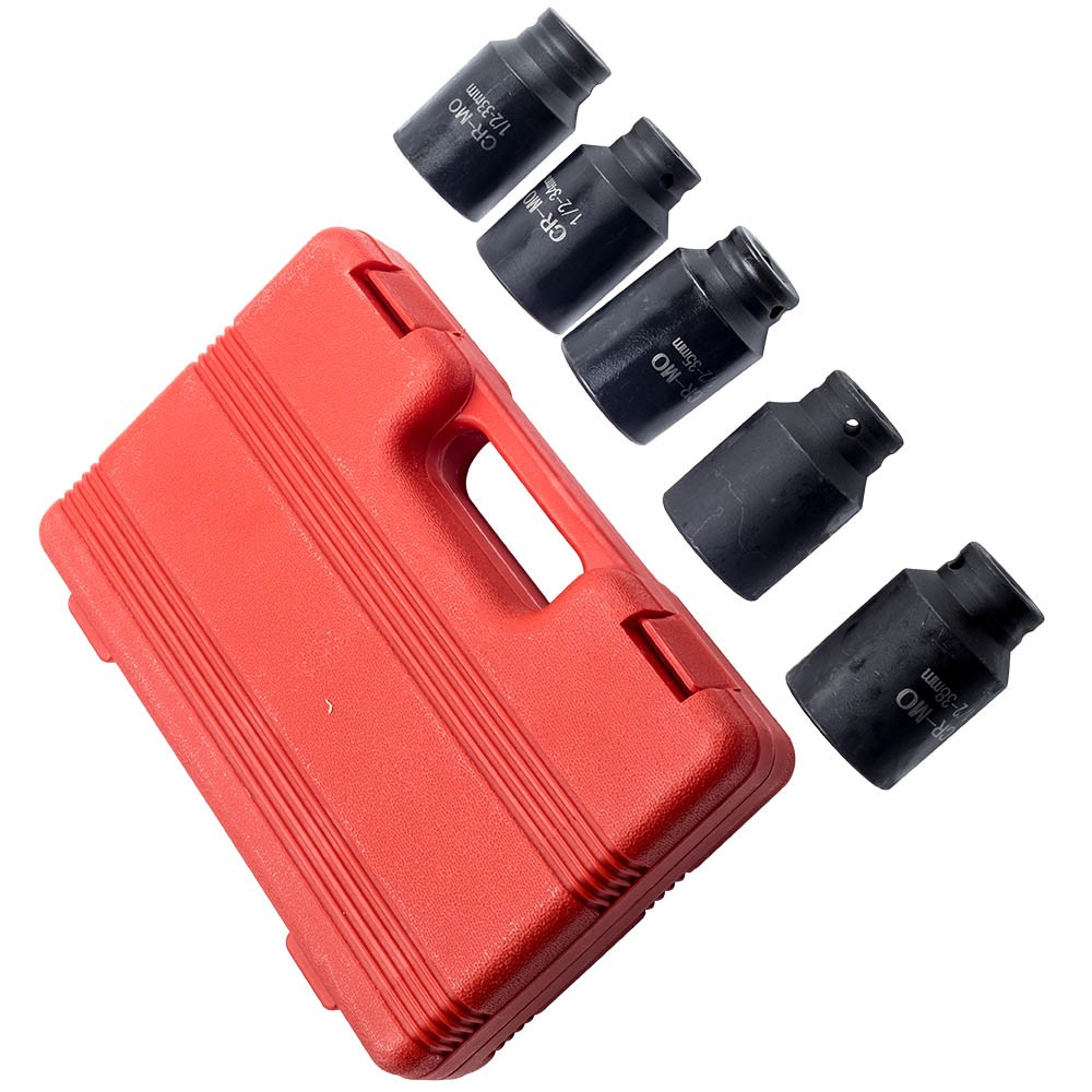 30mm 32mm 34mm 35mm 36mm 5pcs 1/2» Deep Spindle Axle Nut Socket Set 6 Point