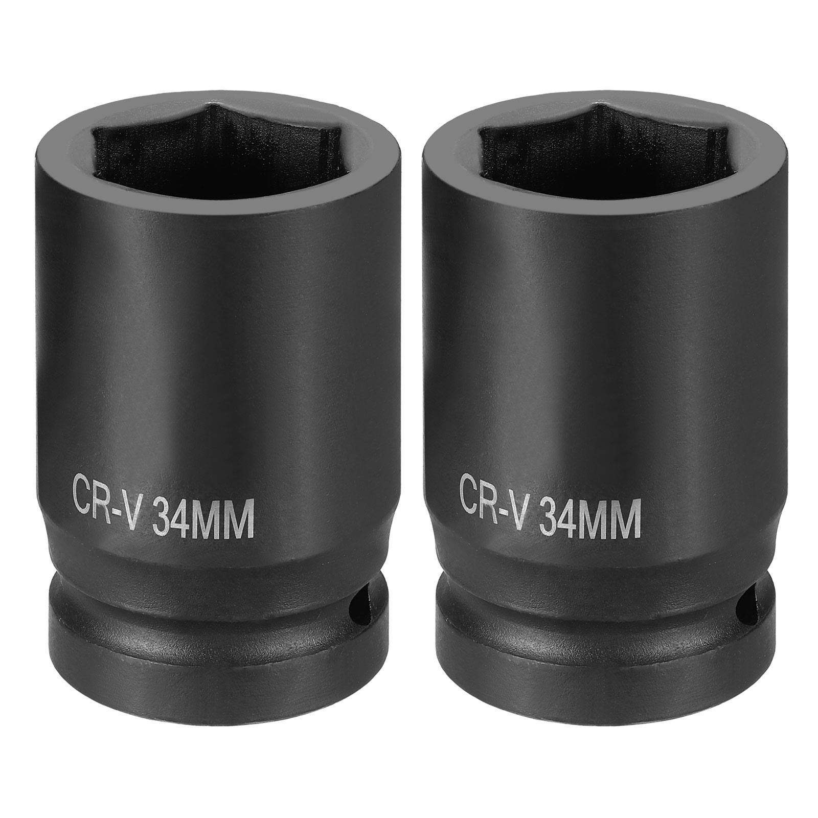 2pcs 1 Inch Drive 34mm 6 Point Impact Socket Chromium Vanadium Steel