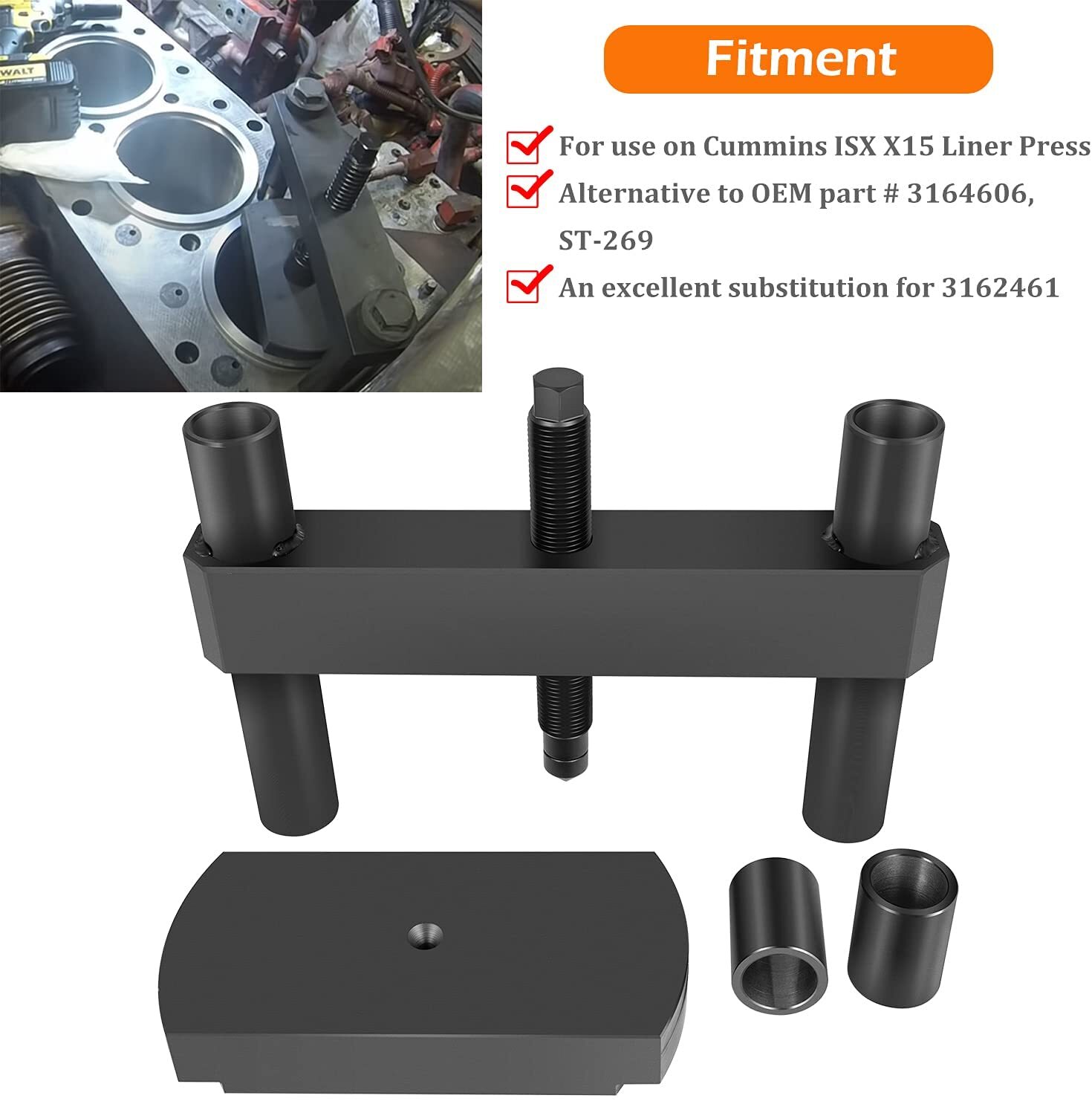 3164606 Cylinder Liner Press Installer Tool Heavy Duty For Cummins ISX X15