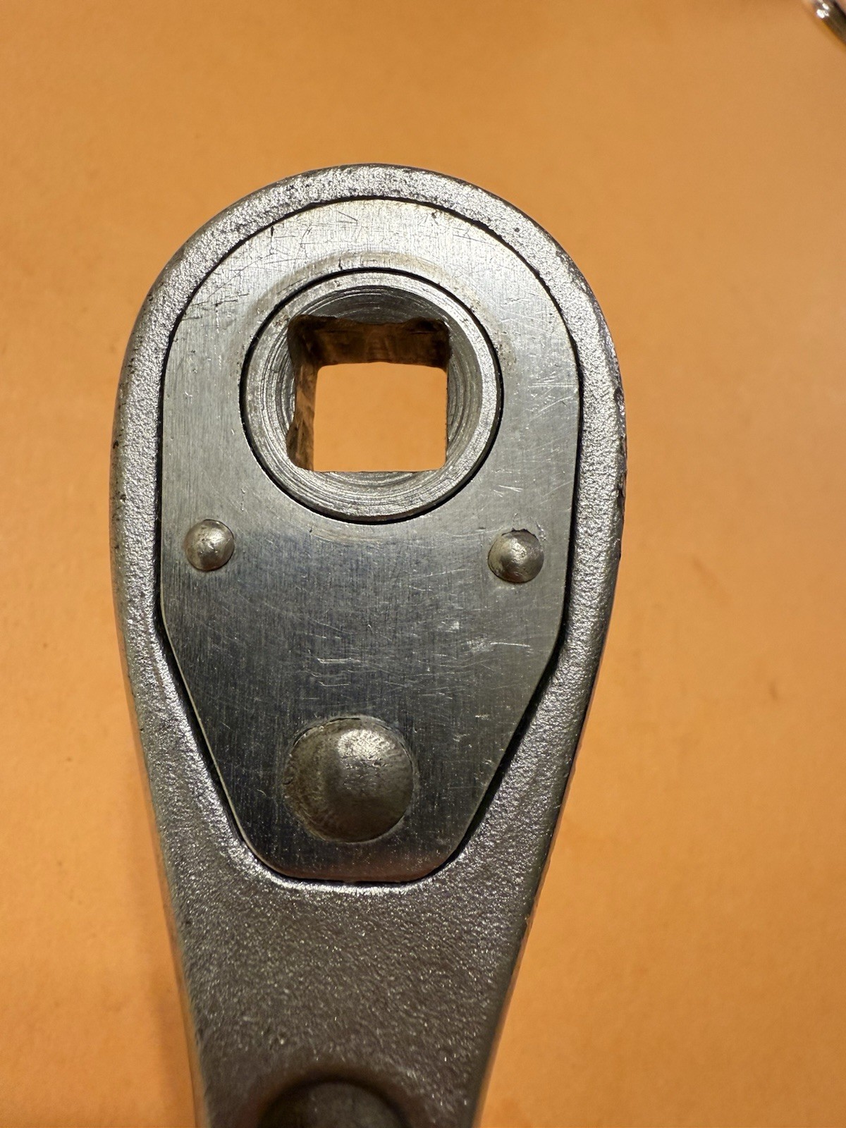 Vintage None Better 1/2″ Female Drive Knurled Handle Ratchet S45 Made in USA 10”