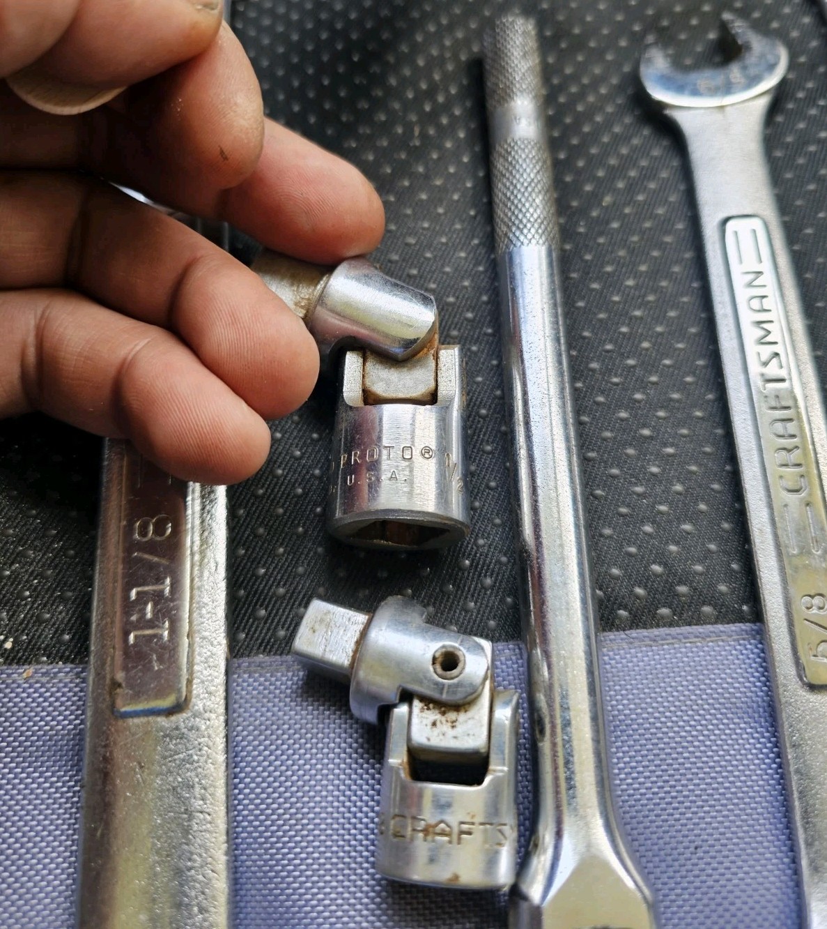 VTG Mix Tools Lot Wrenches & Ratchet,Proto,Craftsman,Snap-on Swivels Used #9