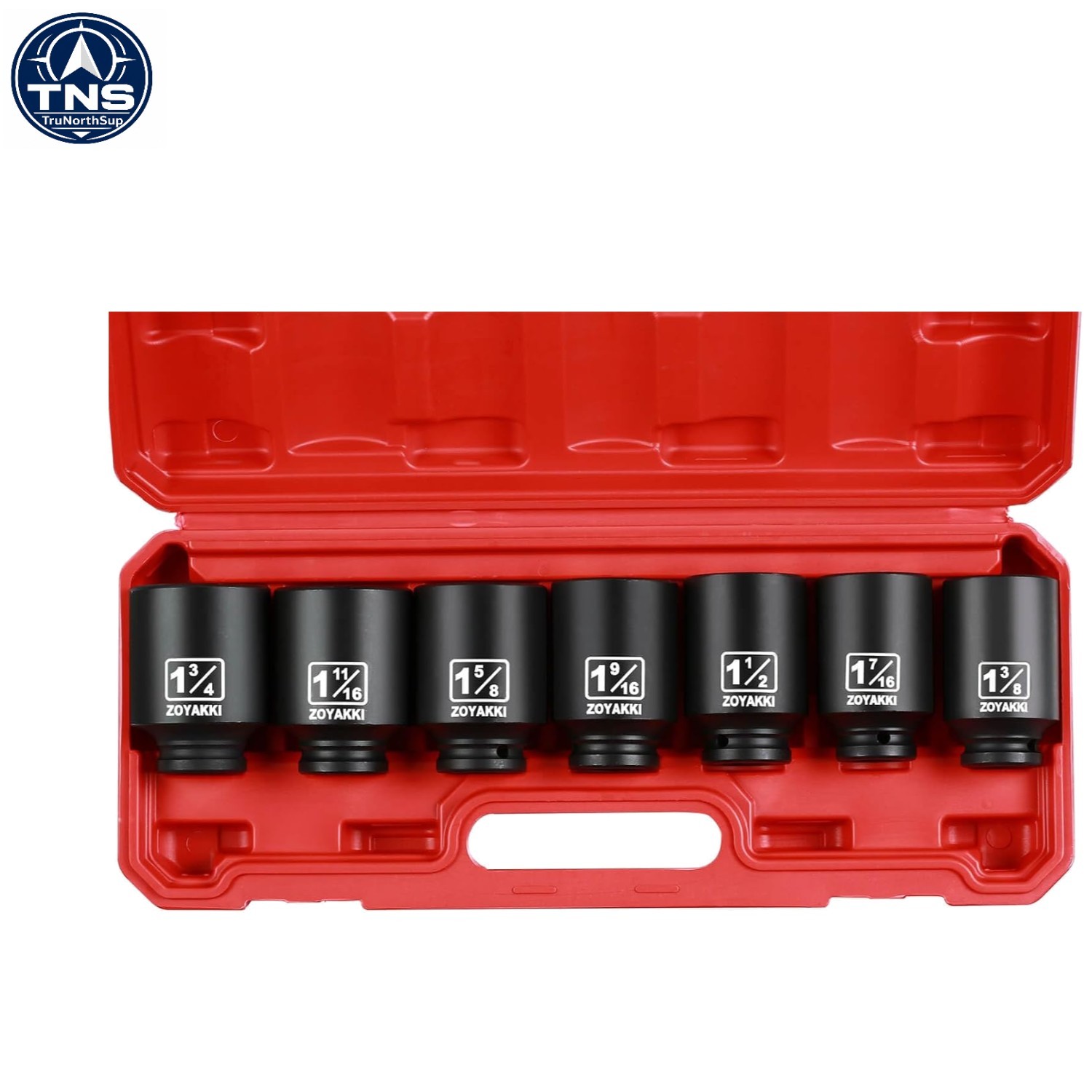 1/2 inch Drive Impact Socket Set 7 pcs SAE Deep 6-Point Chrome Molybdenum Steel