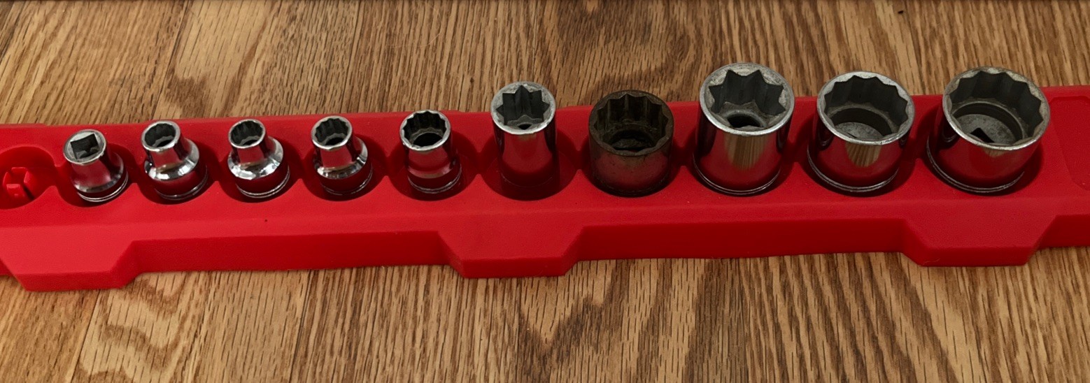 10 Pc Vintage Williams 3/8″ Drive SAE Socket Set USA 5/16” – 7/8” W/ Holder READ
