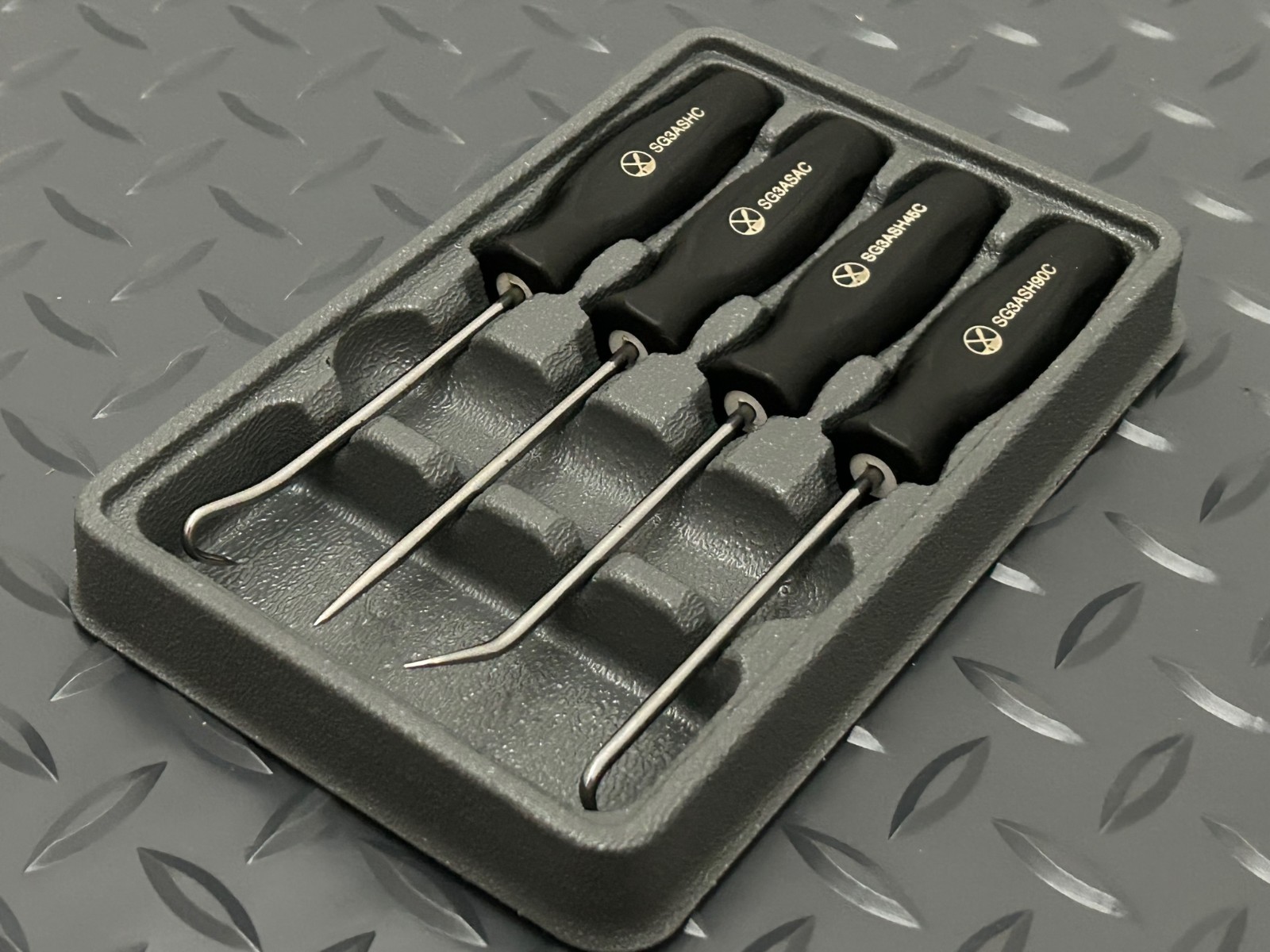 Snap-on Tools USA NEW 4pc BLACK Soft Grip Miniature Pick Set SGASA204CBK