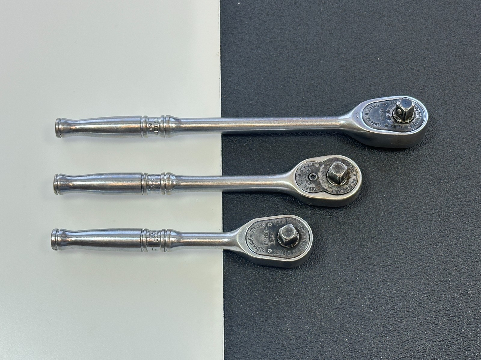 🇺🇸 Snap-on Tools USA 3pc 1/4” Drive Chrome Ratchet Set Lot TML830, TM75, TM830