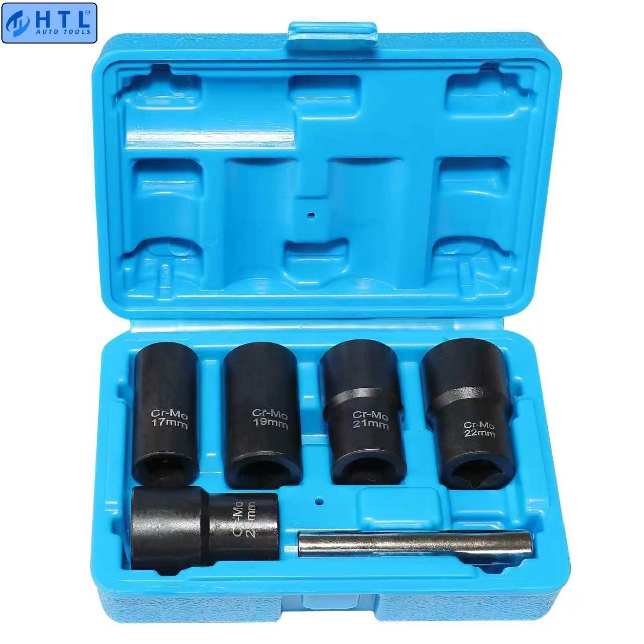 6pcs Twist Socket Wheel Lock Worn Lug Nut Remover Extractor Tool 17,19, 21, 22mm