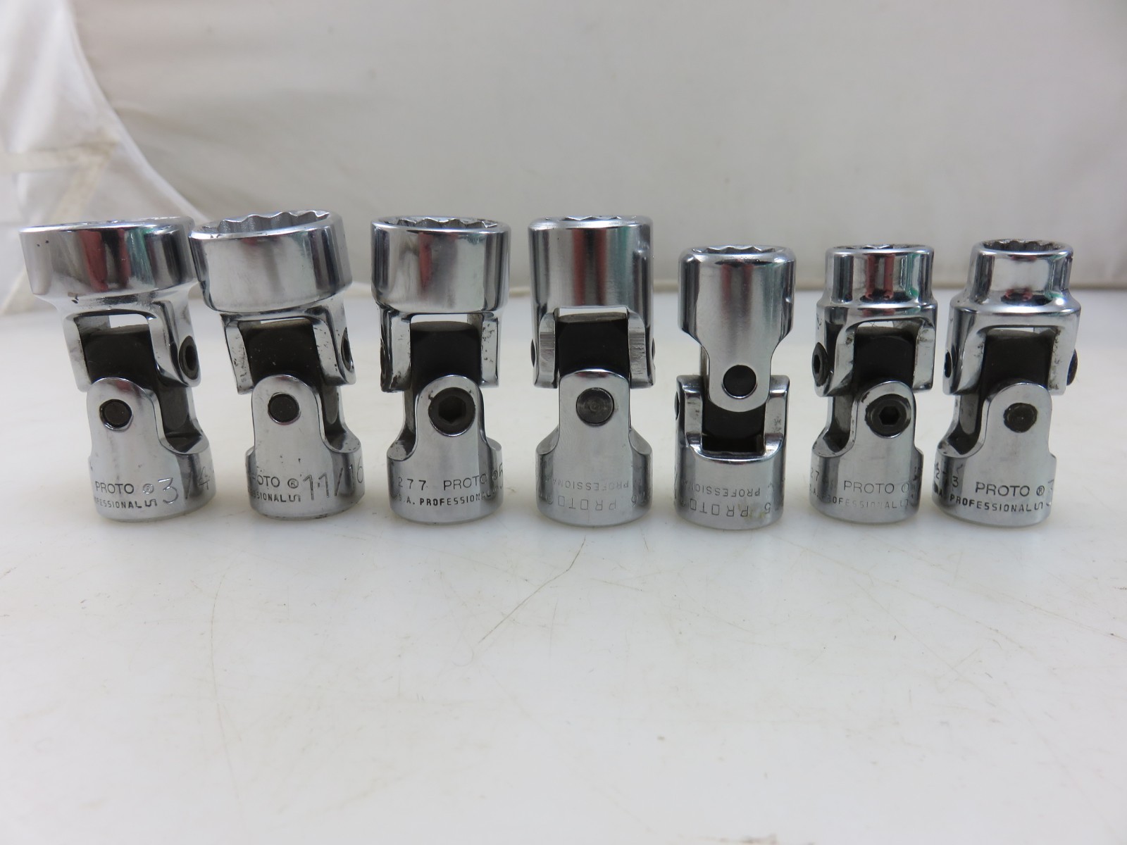 Proto Professional Swivel Universal Joint Socket Set 7pc 3/8″ Dr. 3/8″-3/4″ USA