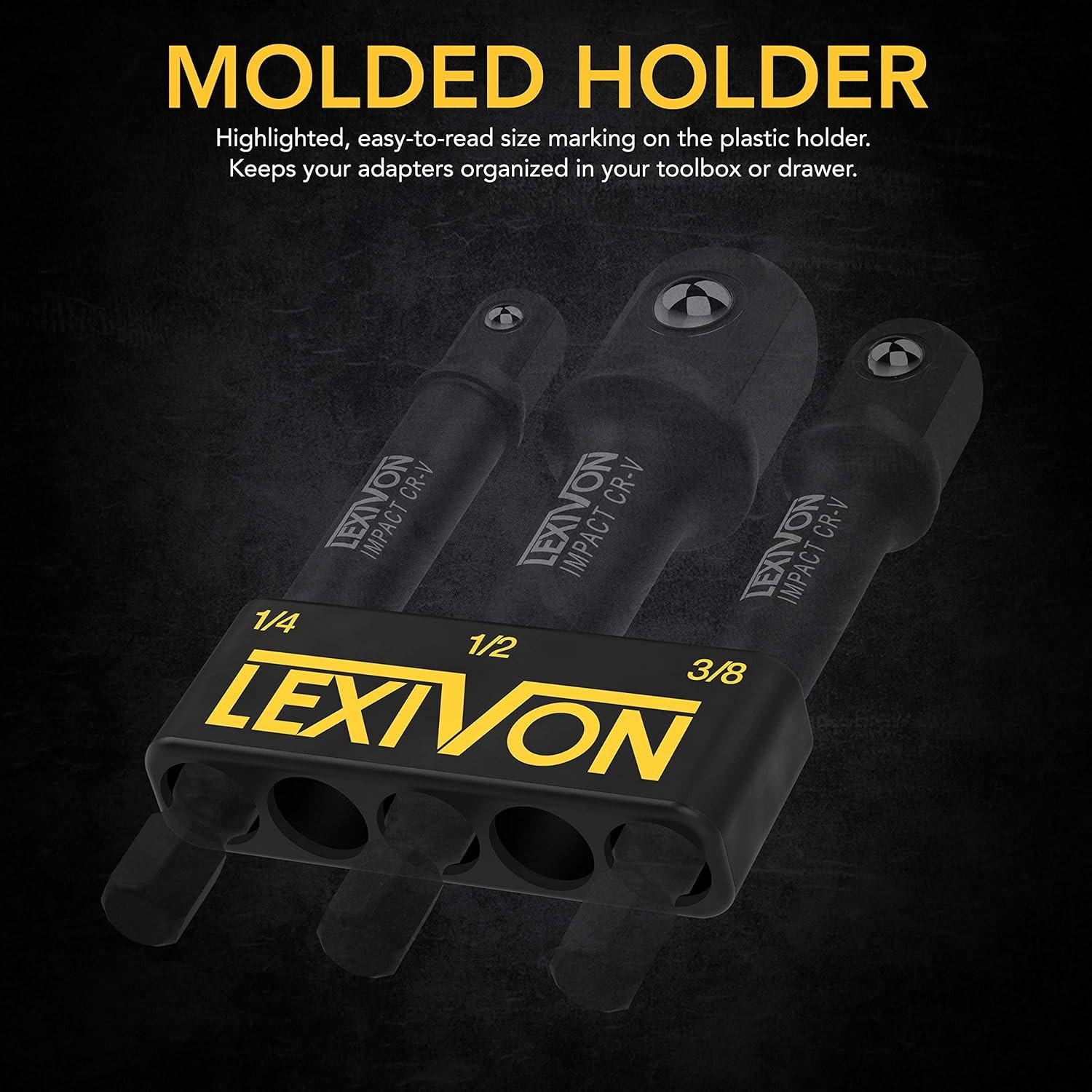 2-Pack Impact Grade Socket Adapter Set for 1/4″, 3/8″, 1/2″ Drives – Rust-Proof