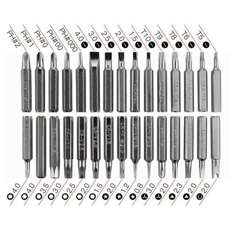 TORX Star Bit Hex Key Set Cell Phone Tablet Pocket Knife Drone PC Tune-Up Repair