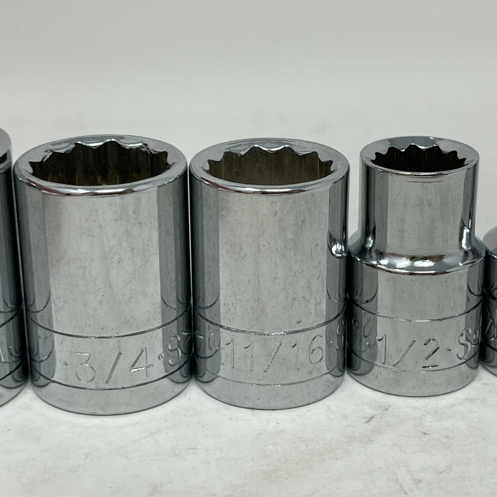 SK Tools 12Pts 1/2” Drive 8 Socket Set 40212 3/8″ To 40132 1″ New Old Stock SAE