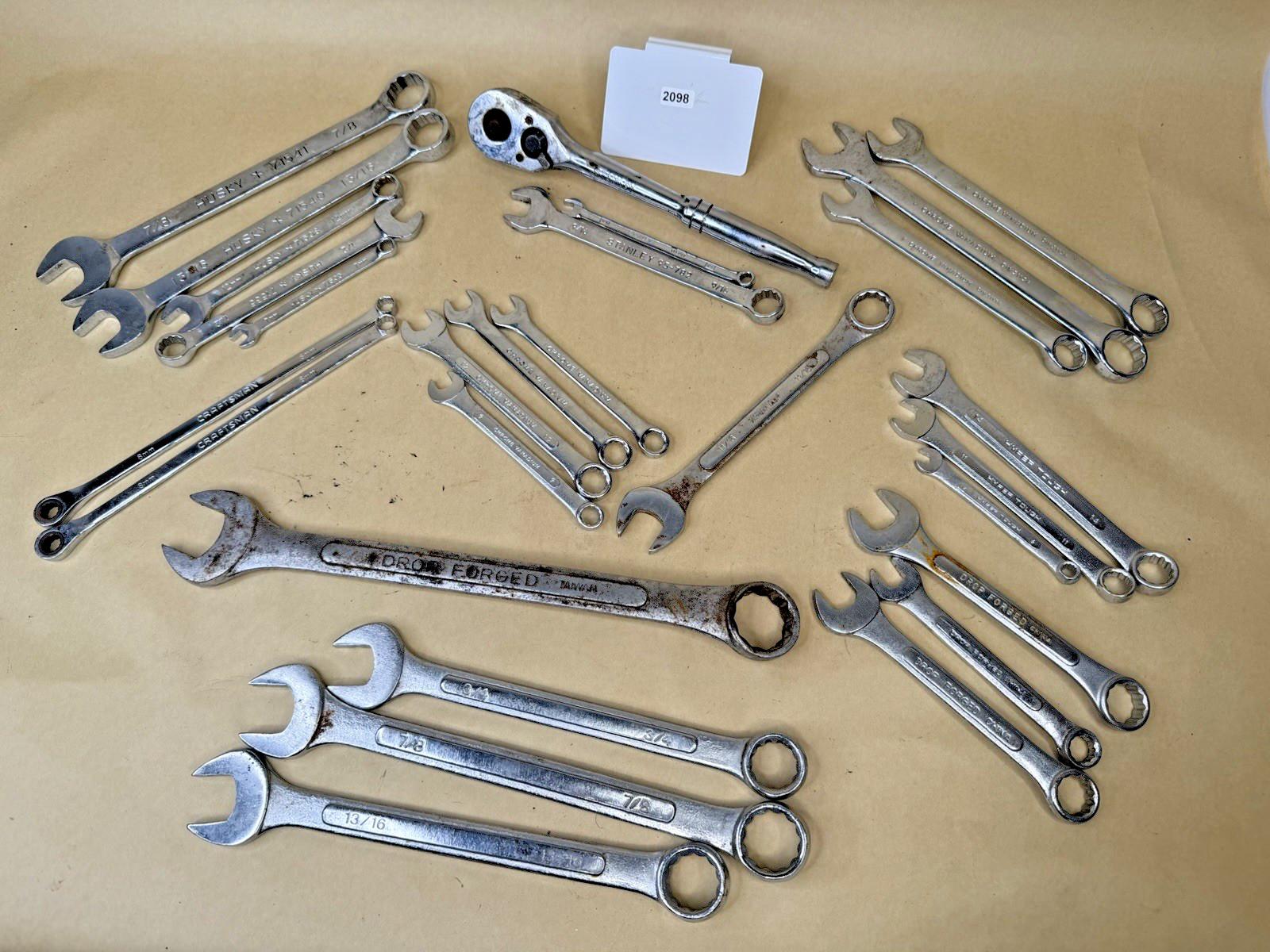 28 Pc Mixed Wrench Tool Lot Husky Craftsman Stanley Mastercraft Hyper Tough Chro
