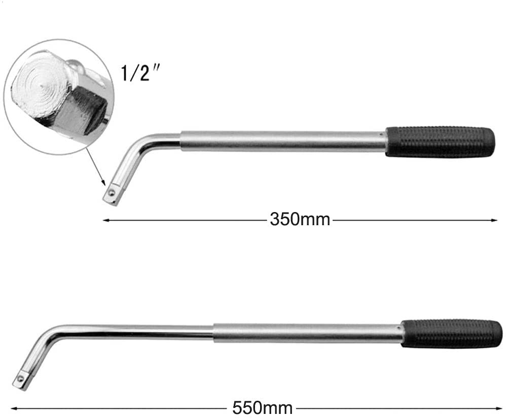Wheel Lug Wrench Standard Sockets Telescoping Extendable Car Tire Nut Tool 4size