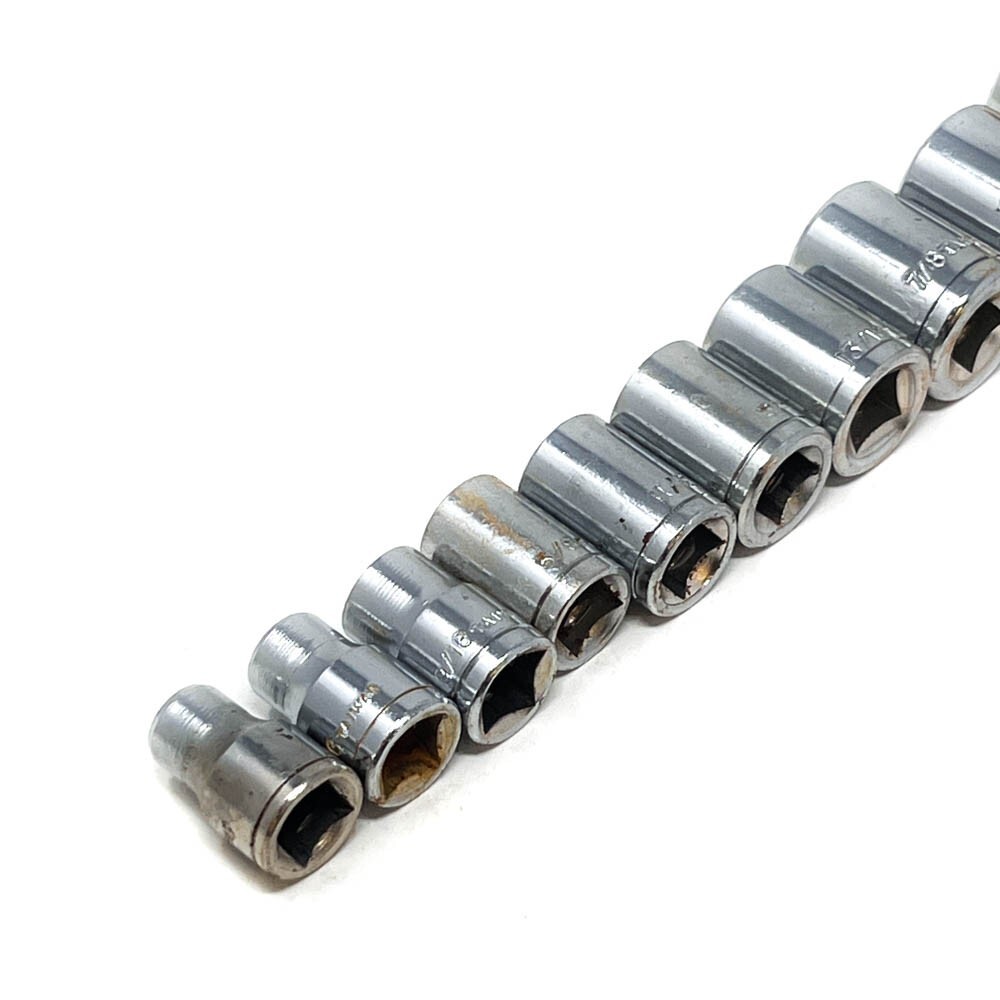 12 Pcs SAE 1/2 in Drive, Socket Set, 6 Point, Hand Tools, Workshop Equipments