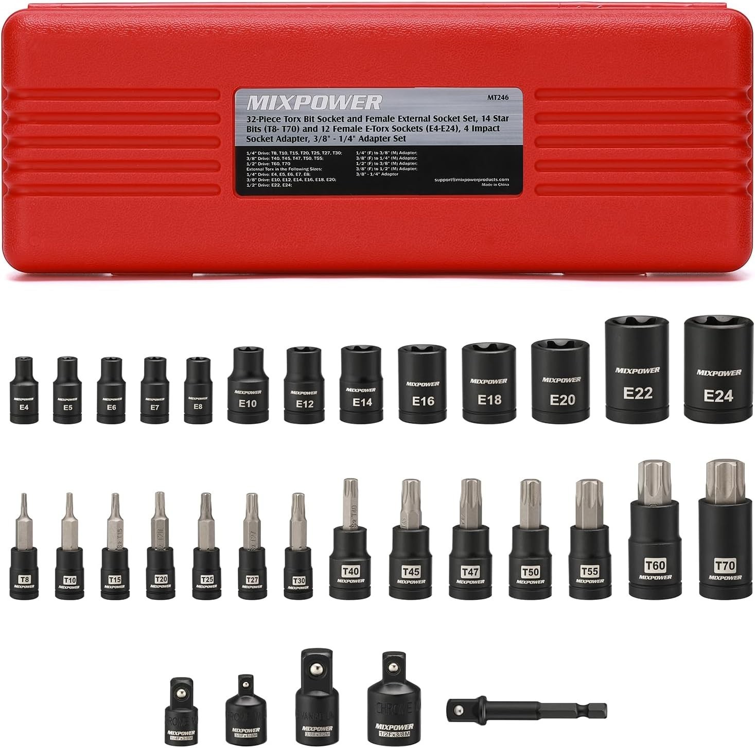 Comprehensive 32PCS Torx Socket Set – Drop-Forged & Heat-Treated for Longevity