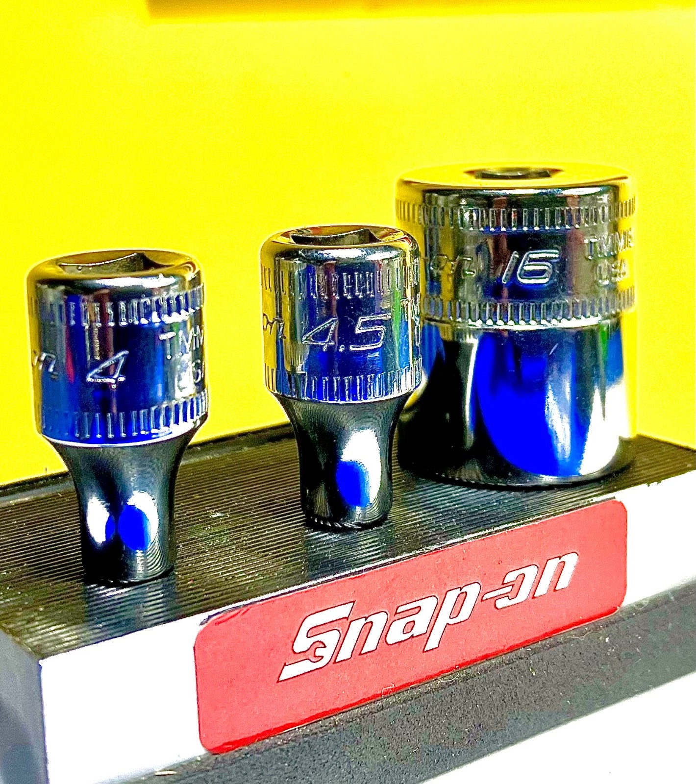 Snap On Tools NEW 1/4″ Drive 3pc Metric 6pt Shallow ADD ON Socket lot set TMM16