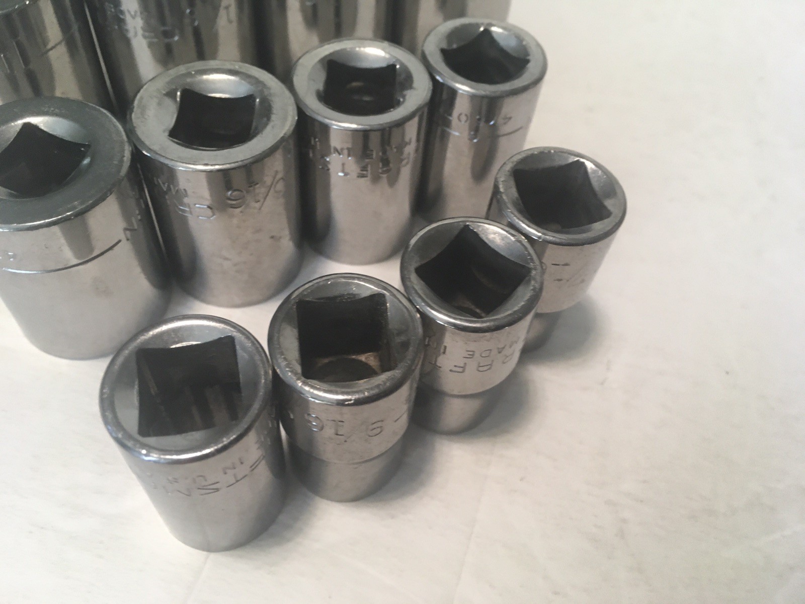 Craftsman 12 Pc Socket Set 12 Pt 1/2″ Drive G 7/16-1-1/8 475XX USA Made