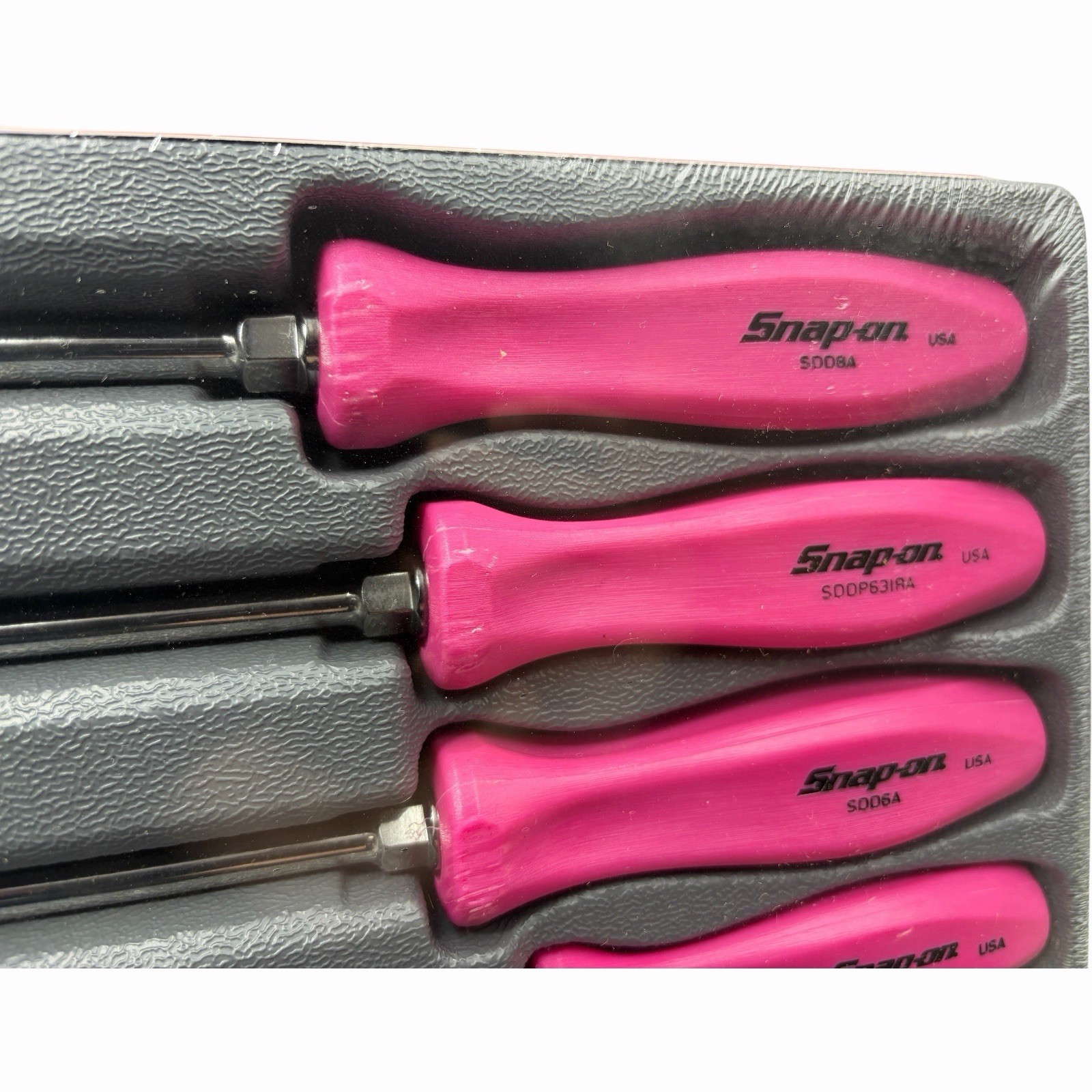 Snap On Tools Pink Hard Handle Combination Screwdriver Set SDDX70APP 7 Piece New