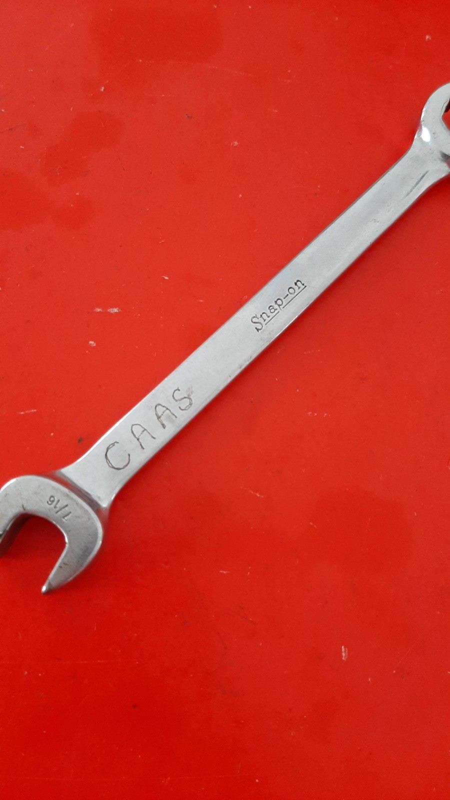 Snap-on Tools RXS14 7/16″ Flare Nut Line Combination Wrench 6pt Point Engraved