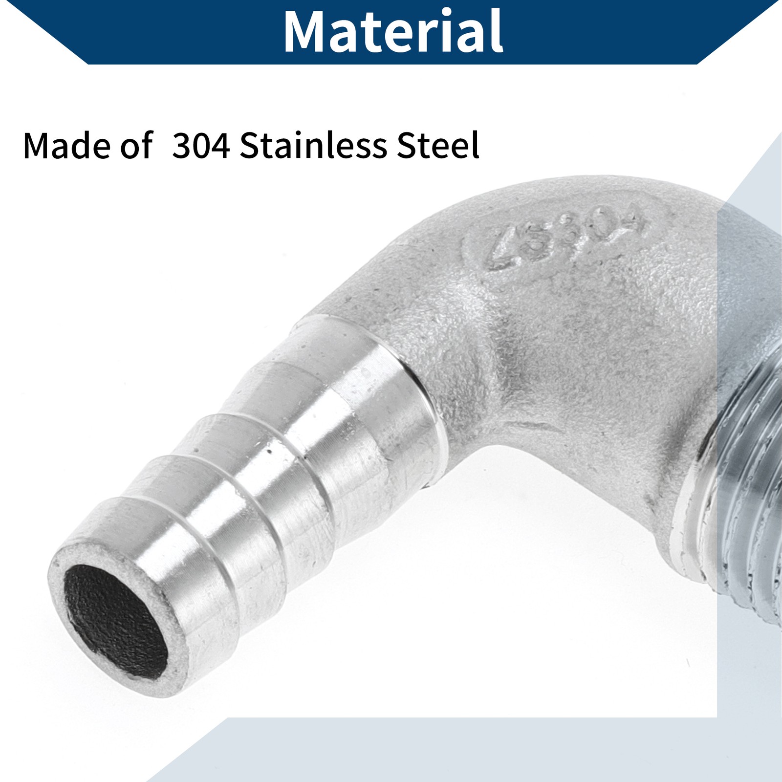 Barb Fittings 15/32″ OD 1/2″ BSPT 90° Elbow with 2 Ties