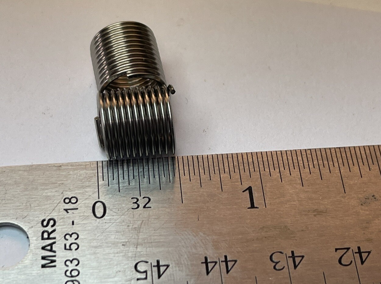 5 Recoil Threaded Inserts, Steel, Helical, UNF 3/8-24 x 0.500”L (24M258)