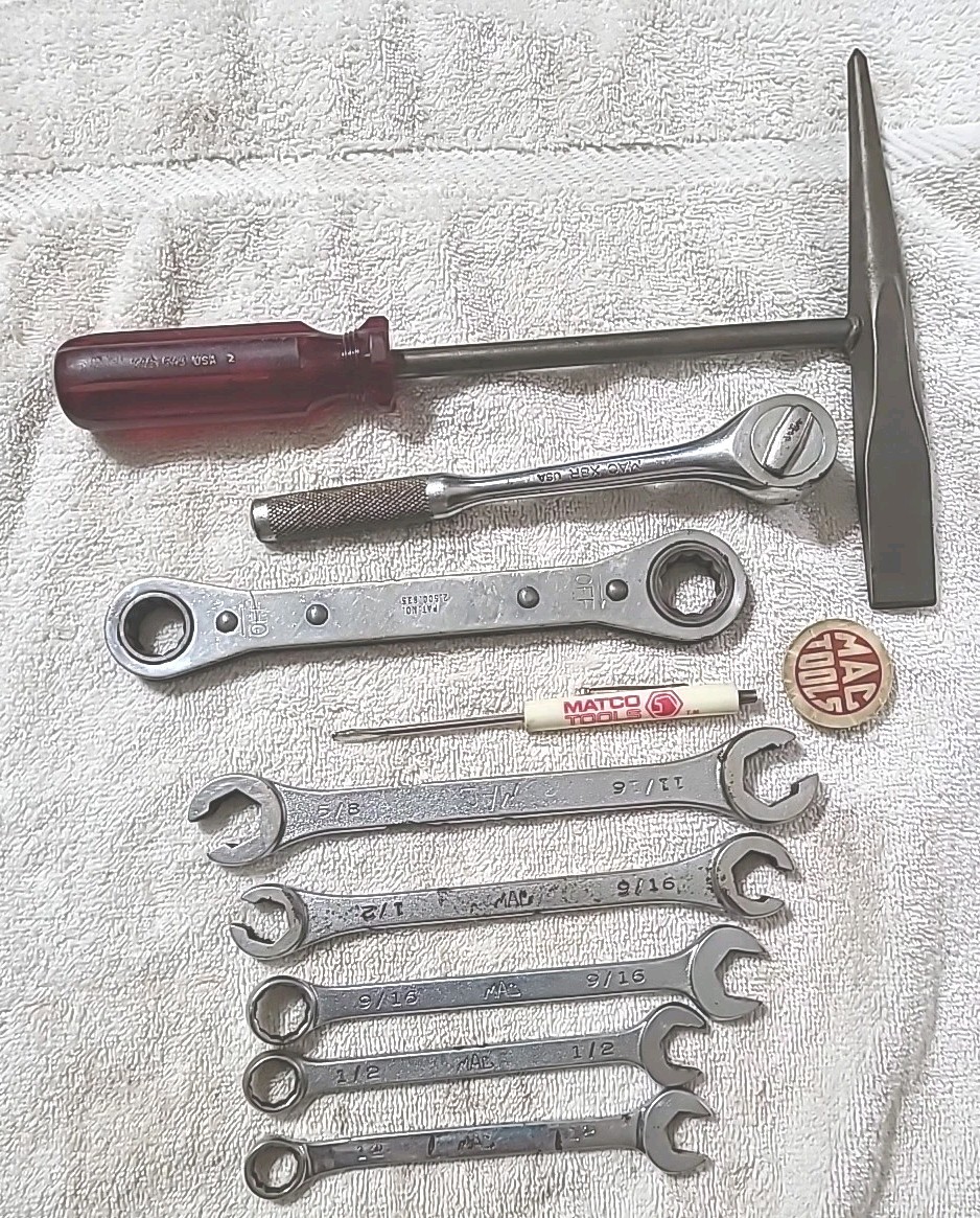 Mac Tools Lot 3/8″ Drive X8R, CH3 WELDING HAMMER 6 WRENCHES, MATCO, USA MADE.