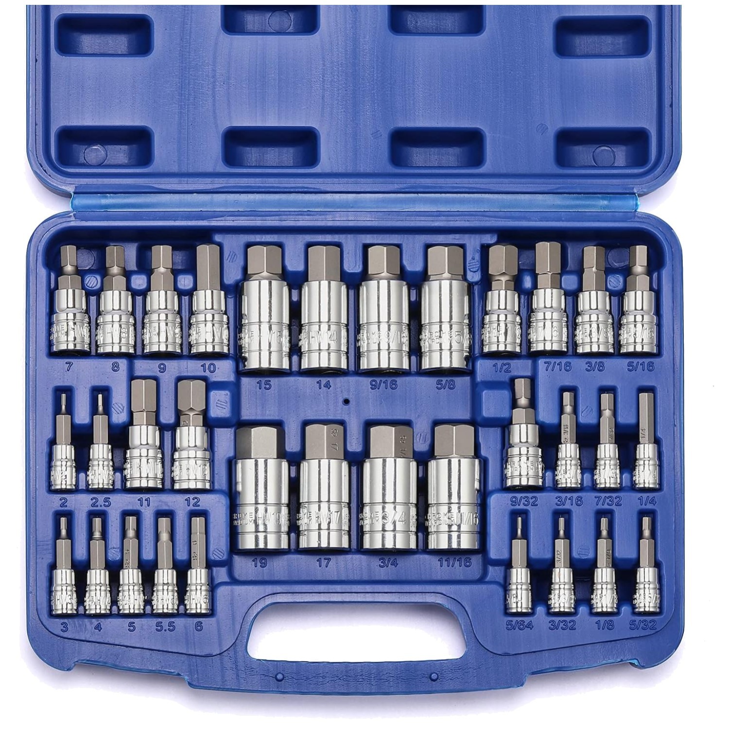 Pro 33-Piece Master Hex Bit Socket Set, S2 Steel, SAE/Metric