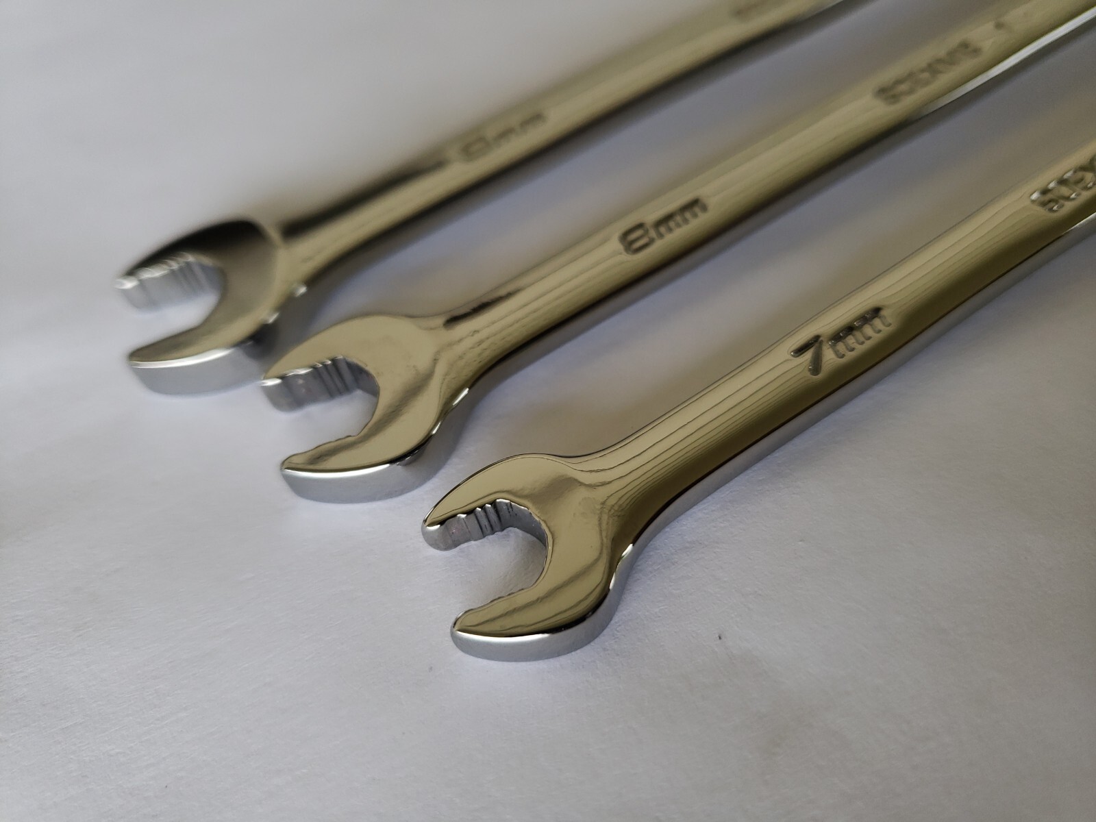 Snap-on Tools USA NEW 3pc Metric 7mm – 9mm Flank Drive PLUS Combo Wrench Lot Set