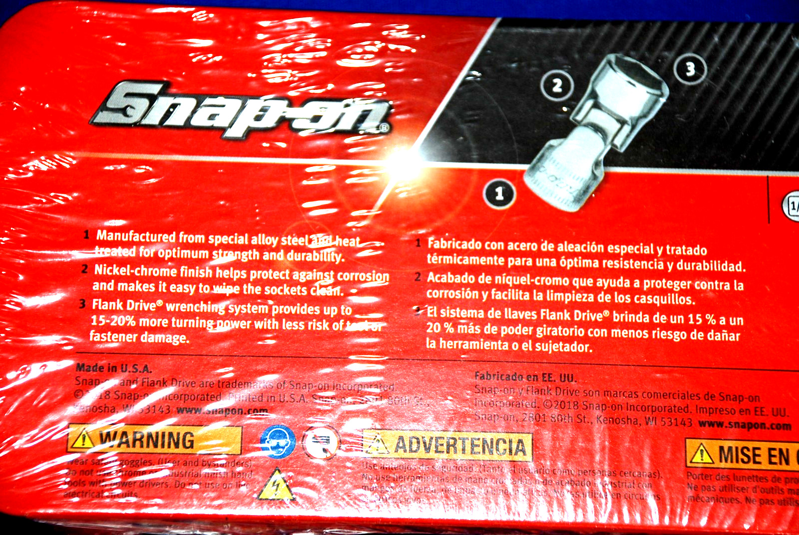 Snap-on NEW 11 Piece 1/4″ Drive 6-Point Metric Shallow Universal Socket Set